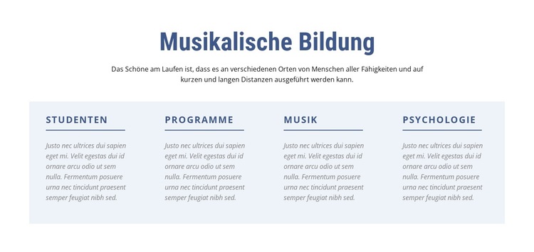 Musikalische Bildung Website-Vorlage