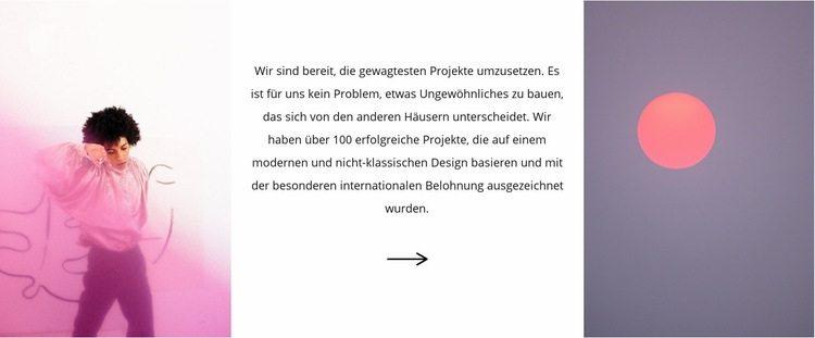 Trendfarbe und Kunst Landing Page