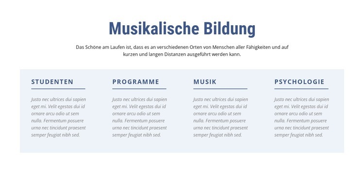 Musikalische Bildung Landing Page
