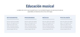 Maqueta De Sitio Web Gratuita Para Educación Musical