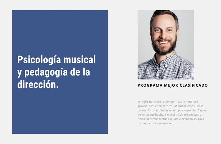 psicología de la música Maqueta de sitio web