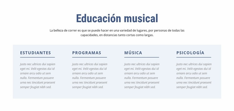 Educación musical Maqueta de sitio web