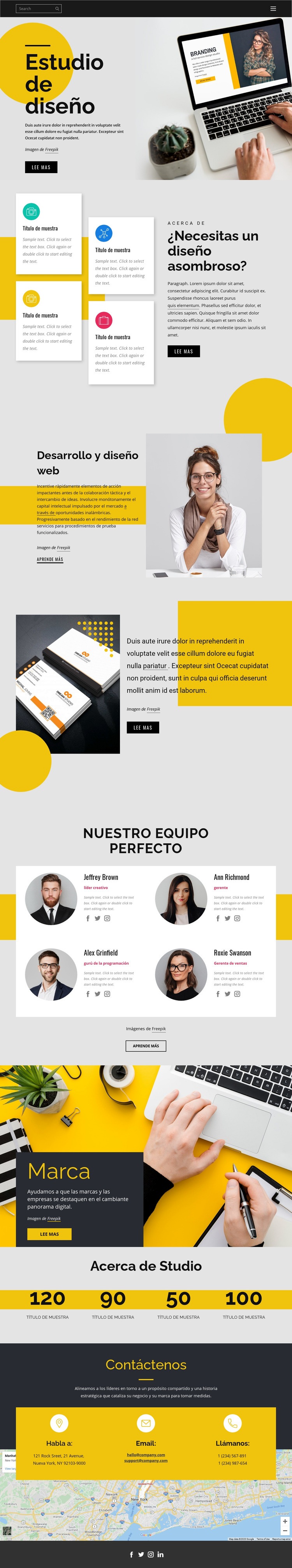 Diseño de marca, impresión y web Página de destino