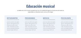 Educación Musical - Plantilla De Funcionalidad De Una Página