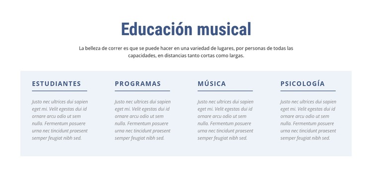 Educación musical Plantilla de sitio web