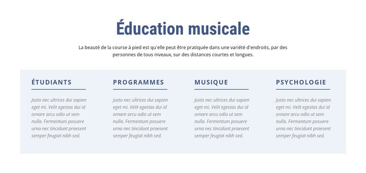 Éducation musicale Conception de site Web
