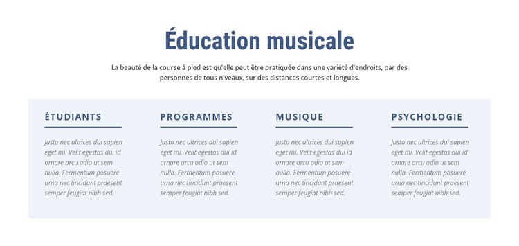 Éducation musicale Modèles de constructeur de sites Web