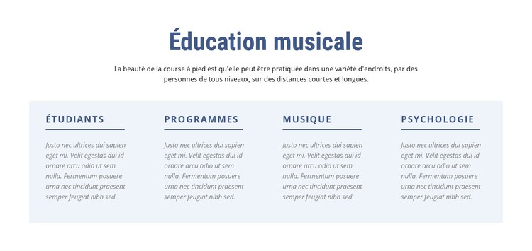 Éducation musicale Modèle CSS