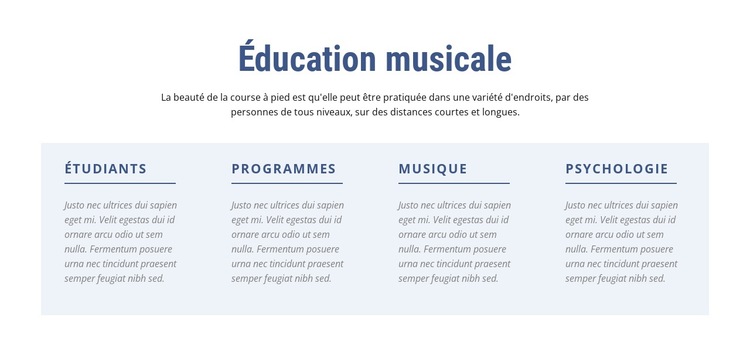 Éducation musicale Modèle de site Web