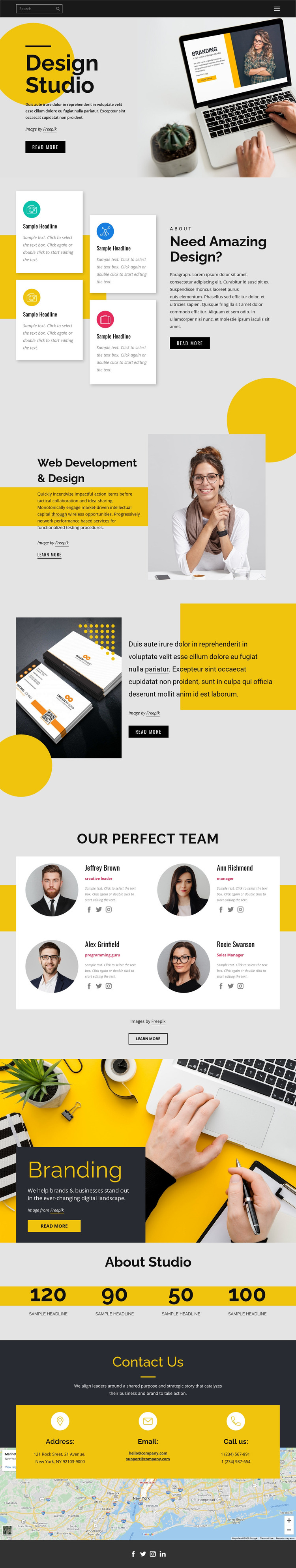 Brand, print & web design Homepage Design