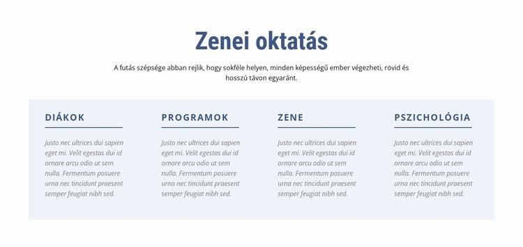 Zenei oktatás HTML Sablon