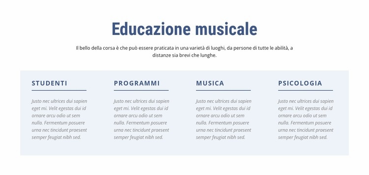 Educazione musicale Costruttore di siti web HTML