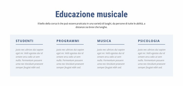 Educazione musicale Mockup del sito web
