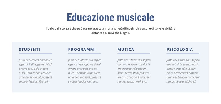 Educazione musicale Modello CSS