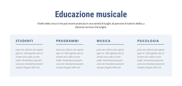 Educazione musicale Modello HTML