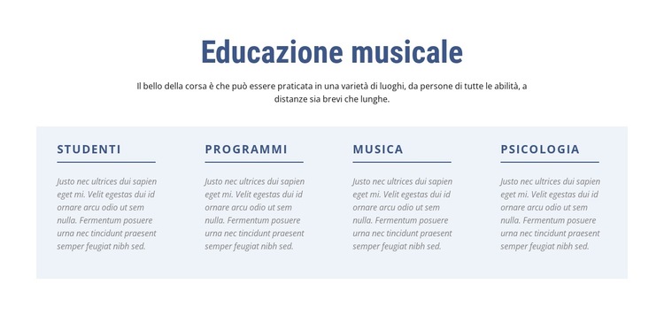 Educazione musicale Modello di sito Web