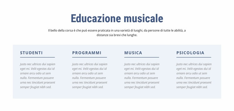 Educazione musicale Pagina di destinazione