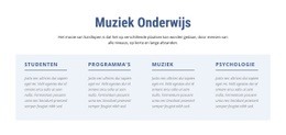 Muziek Onderwijs - Functionaliteit Één Paginasjabloon