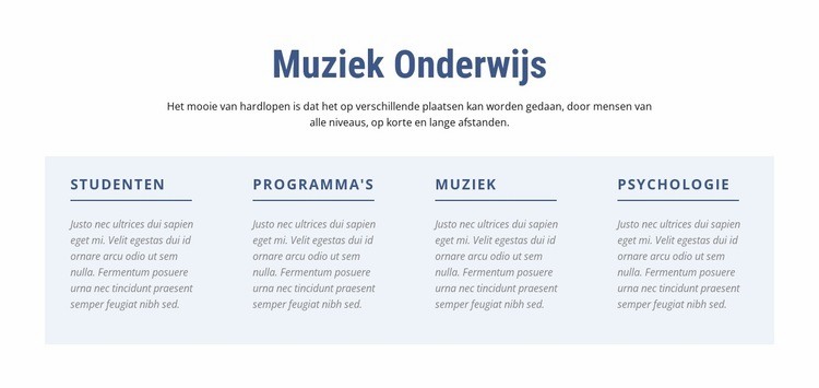 Muziek Onderwijs Website ontwerp