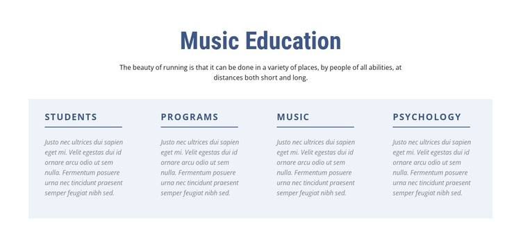 Music Education One Page Template