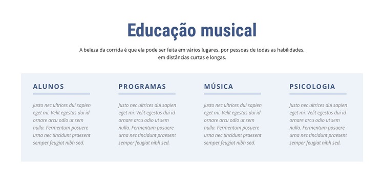 Educação musical Modelo de site