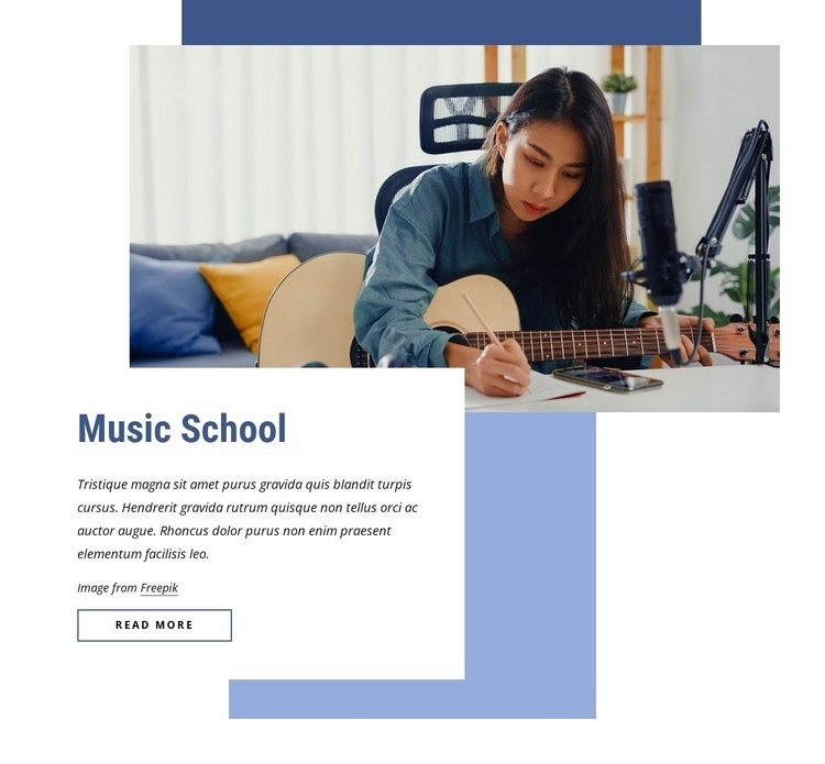 Musik onlineskola Html webbplatsbyggare