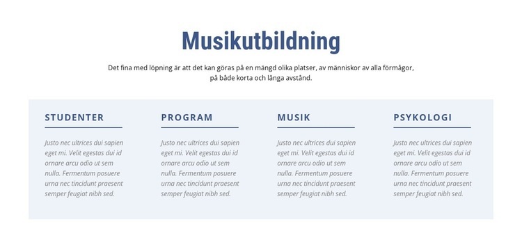 Musikutbildning Webbplats mall