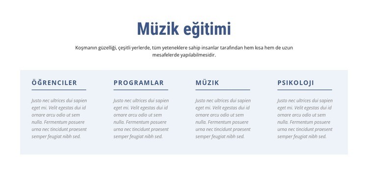 Müzik eğitimi Html Web Sitesi Oluşturucu