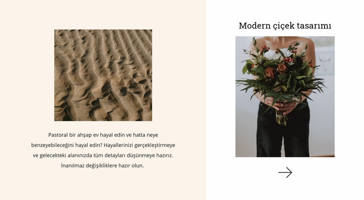 Modern çiçek kreasyonları Web Sitesi Mockup'ı