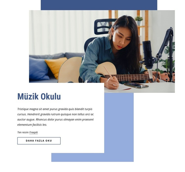 Müzik çevrimiçi okulu Web Sitesi Mockup'ı
