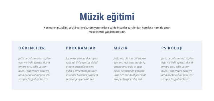 Müzik eğitimi Web Sitesi Şablonu