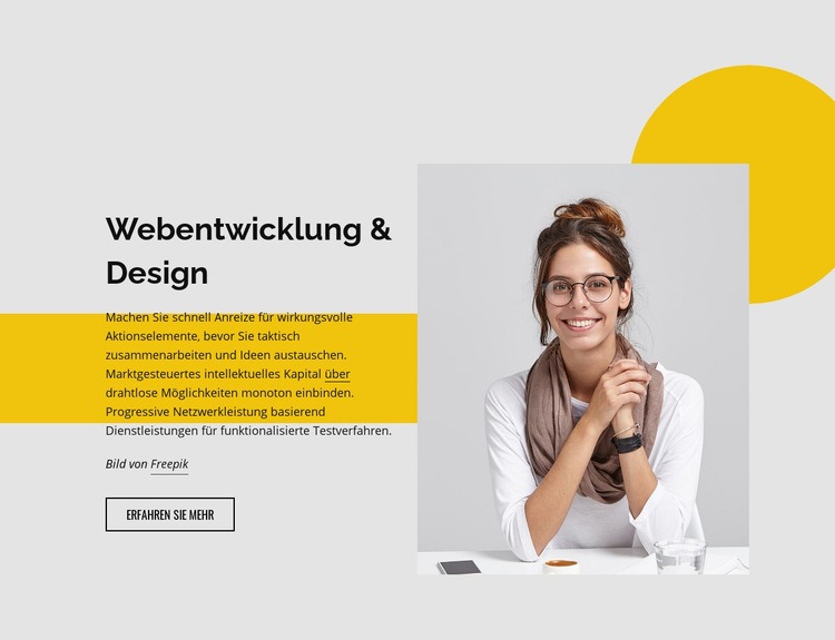 Webentwicklungsstudio Eine Seitenvorlage