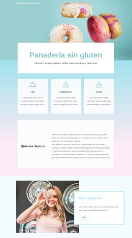 Pastelería Sin Gluten - Descarga Gratuita De Una Plantilla De Una Página