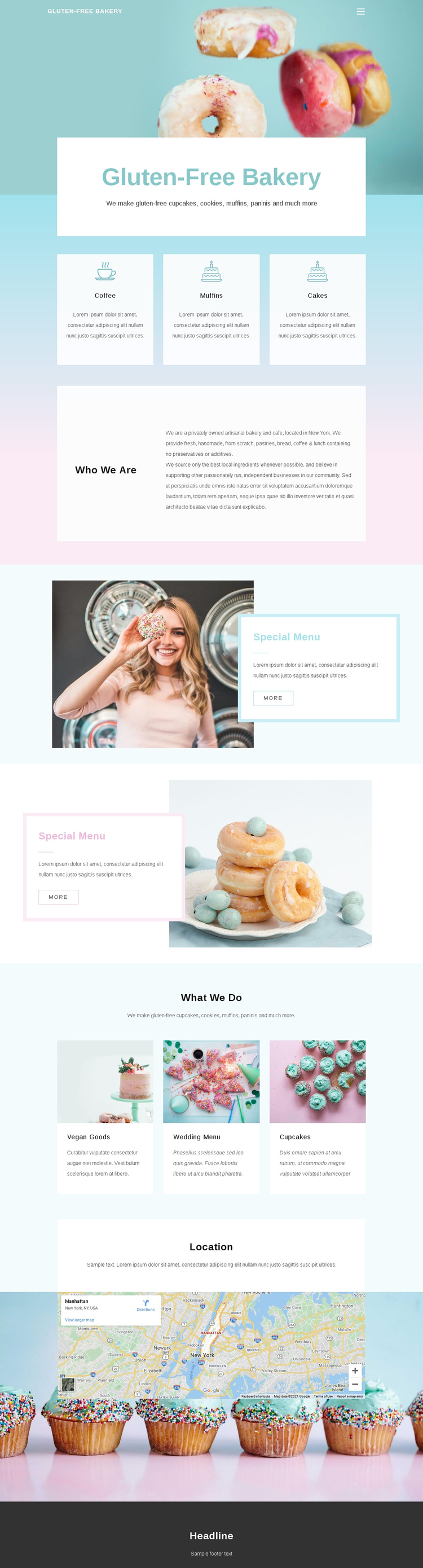 Gluten-Free Backery One Page Template