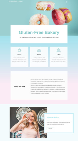 Gluten-Free Backery - Templates Website Design