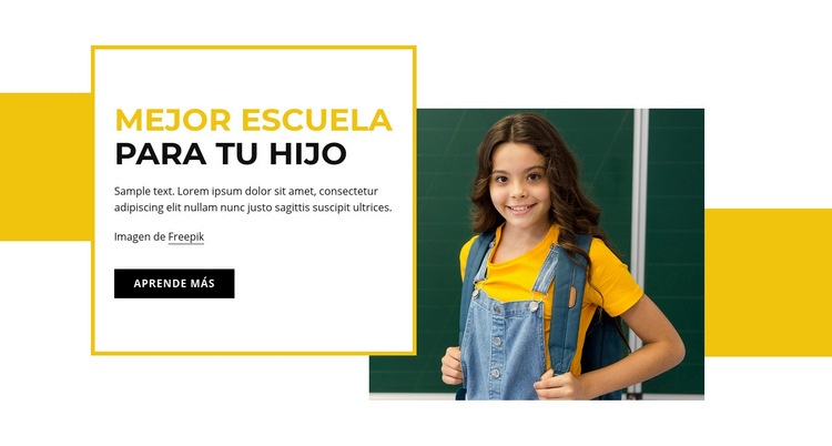 Escuela primaria para niños Maqueta de sitio web