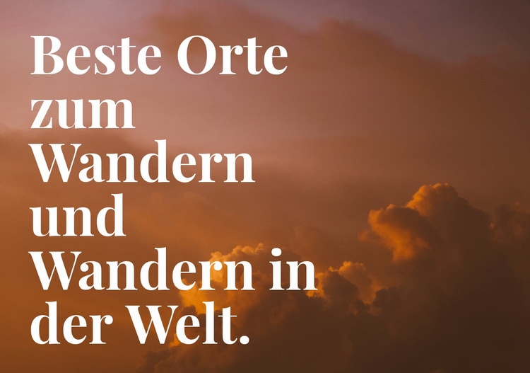 Bester Ort zum Wandern HTML Website Builder