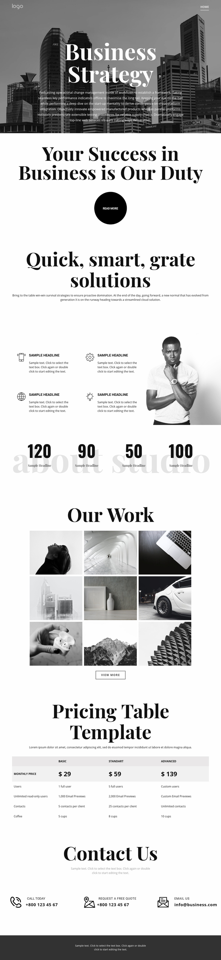 Business grow and strategy Squarespace Template Alternative