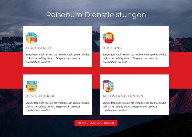 Tour-Pakete Website Builder-Vorlagen