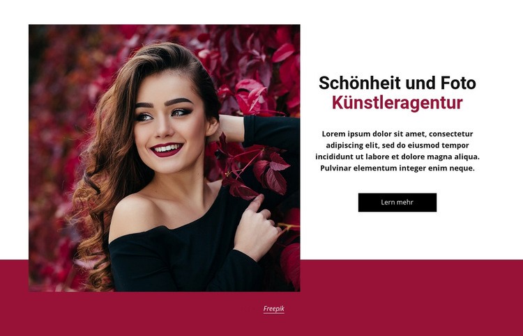 Beauty- und Modeagentur Landing Page