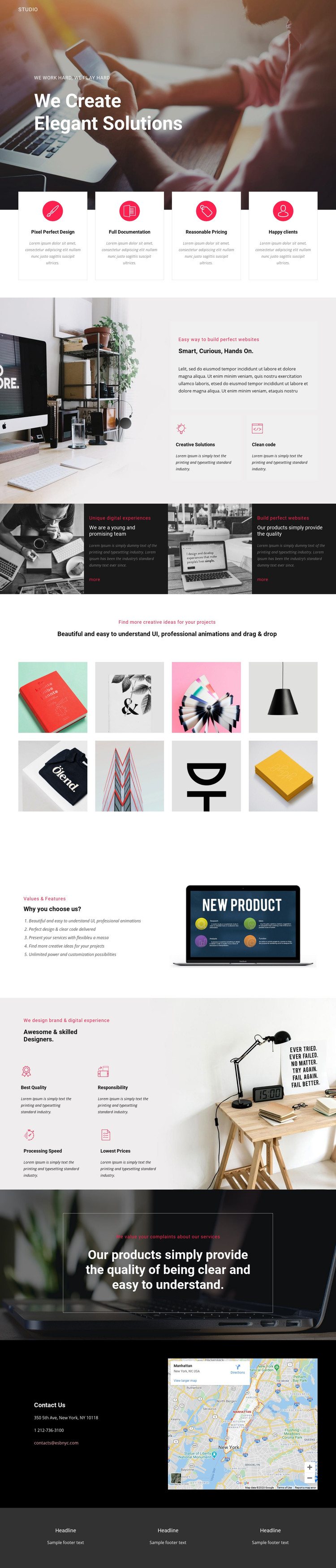 Elegant solutions in business  Homepage Design