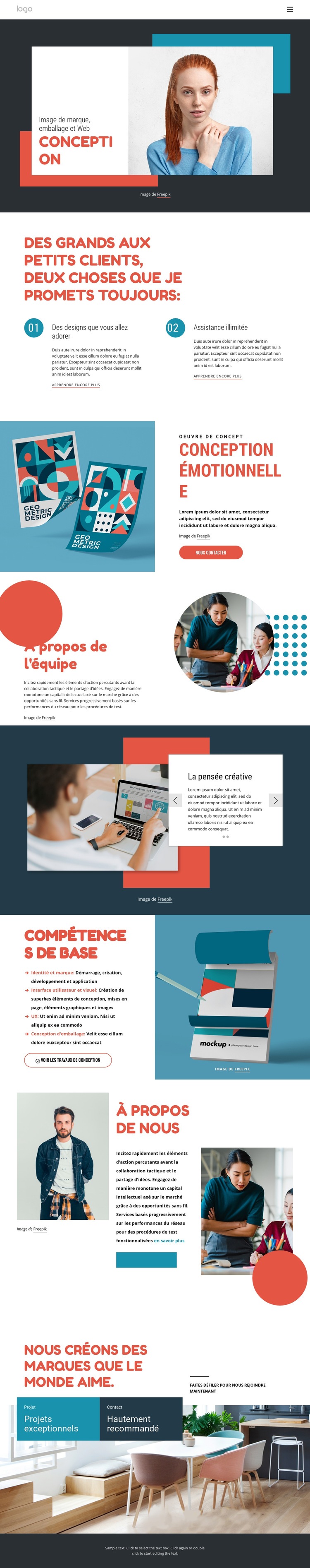 Branding et studio numérique Modèle d'une page