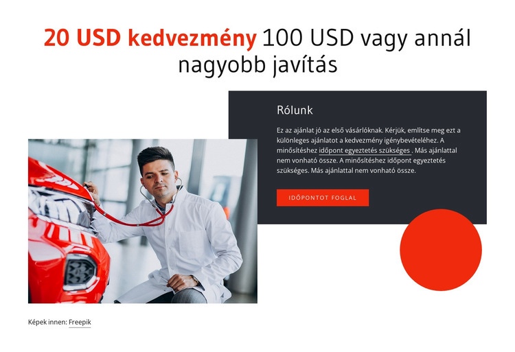 Karbantartási szolgáltatás Weboldal sablon