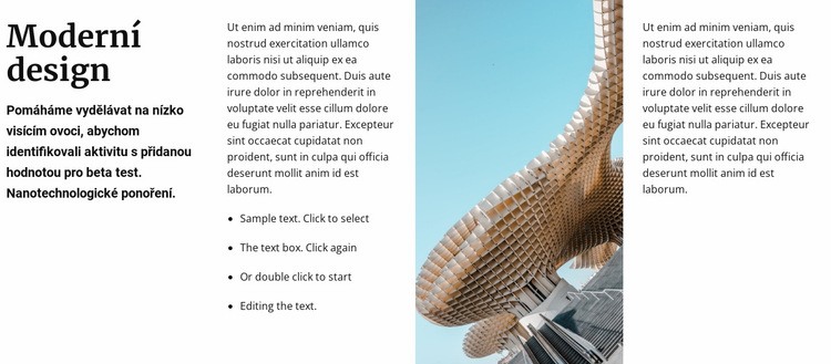 Moderní linie v architektuře Šablona HTML