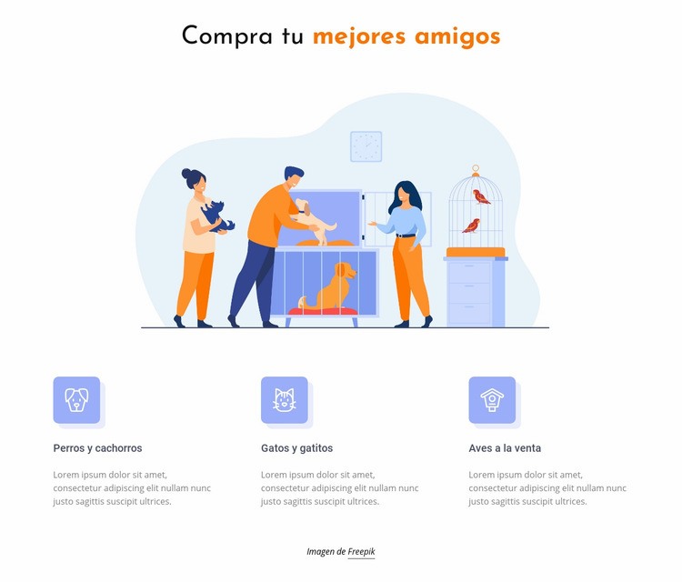 Tienda de mascotas y animales Creador de sitios web HTML