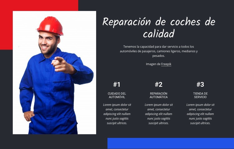 Reparación de automóviles de calidad Plantillas de creación de sitios web