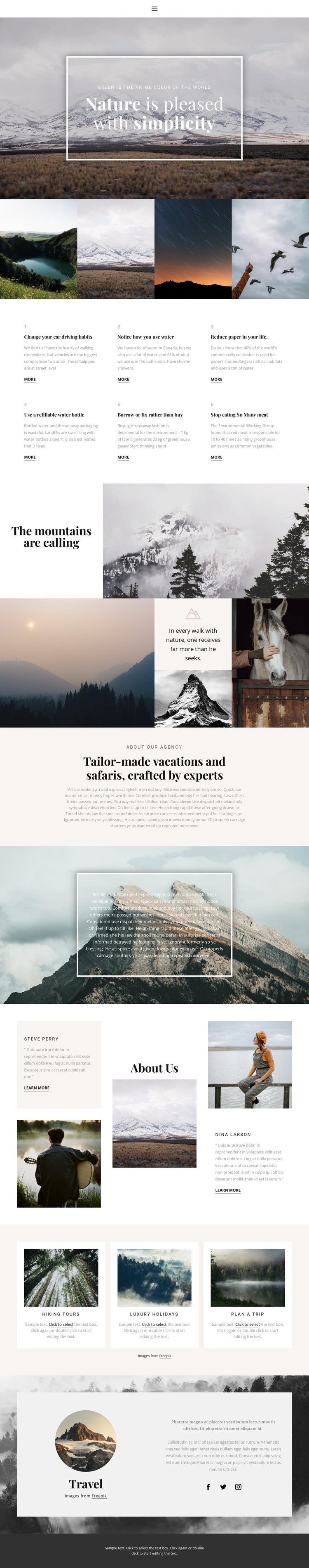 Nature soothes Homepage Design