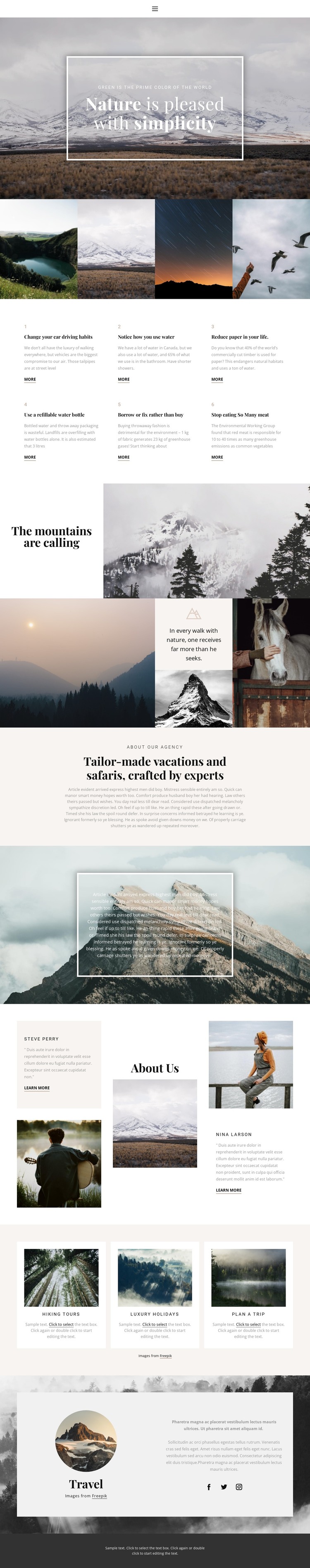 Nature soothes HTML Template