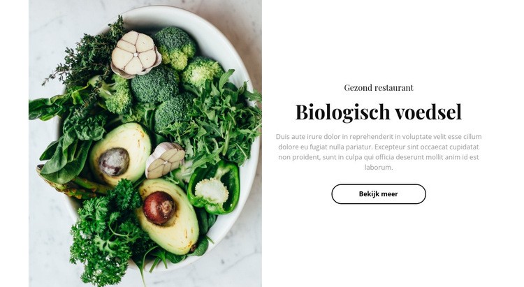 Biologisch voedselrestaurant Bestemmingspagina