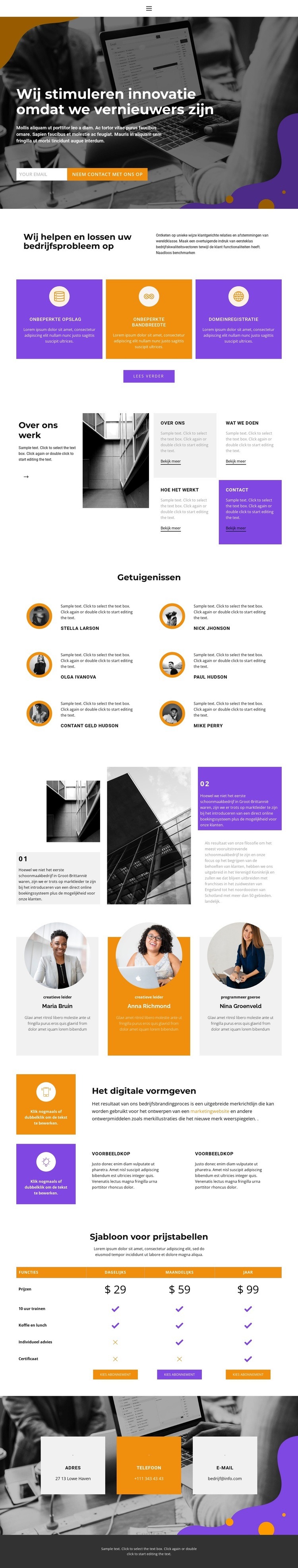 Bedrijfsmanagement Website ontwerp